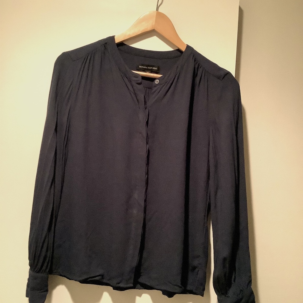 Banana Republic Navy Blue Blouse Size XS